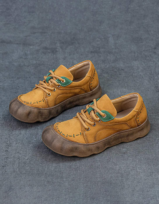 Handmade Knit Soft Sole Wide Toe Box Flat Shoes in Yellow Jan Shoes Collection 2026 79.99