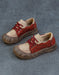 Handmade Knit Soft Sole Wide Toe Box Flat Shoes in red Jan Shoes Collection 2026 79.99