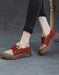 Handmade Knit Soft Sole Wide Toe Box Flat Shoes in red Jan Shoes Collection 2026 79.99