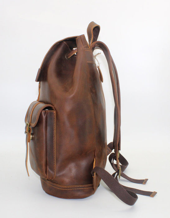Handmade Large Capacity Leather Backpack for Men