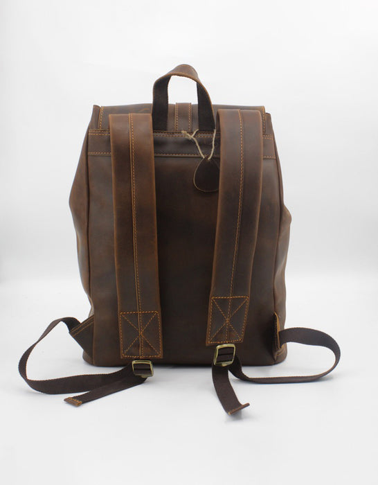 Handmade Large Capacity Leather Backpack for Men