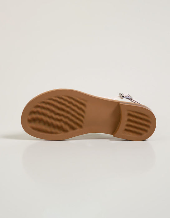Handmade Leather Cross Strap Flat Sandals Slingback