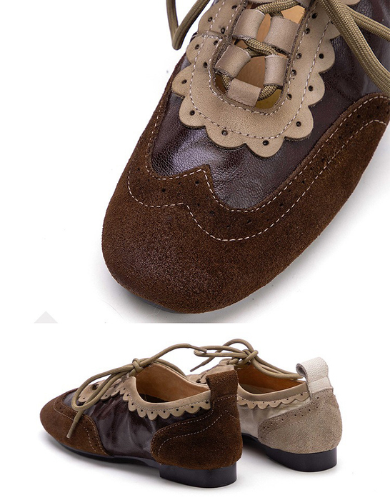 Handmade Leather Match Brogue Style Oxford Shoes Brown Feb Shoes Collection 2026 88.00