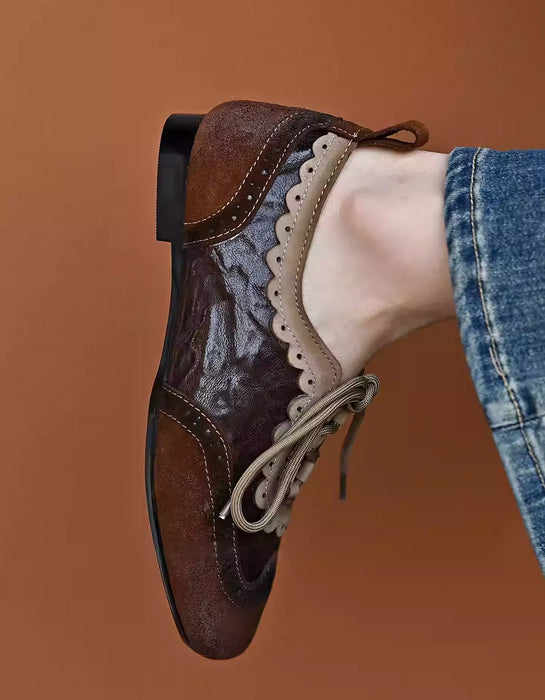 Handmade Leather Match Brogue Style Oxford Shoes Jan Shoes Collection 2026 96.00