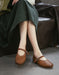 Handmade Leather Woven Ankle Strap Flat Pumps Mary Janes Shoes Obiono July Shoes Collection 2026 88.00