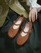 Handmade Leather Woven Ankle Strap Flat Pumps Mary Janes Shoes Obiono July Shoes Collection 2026 88.00
