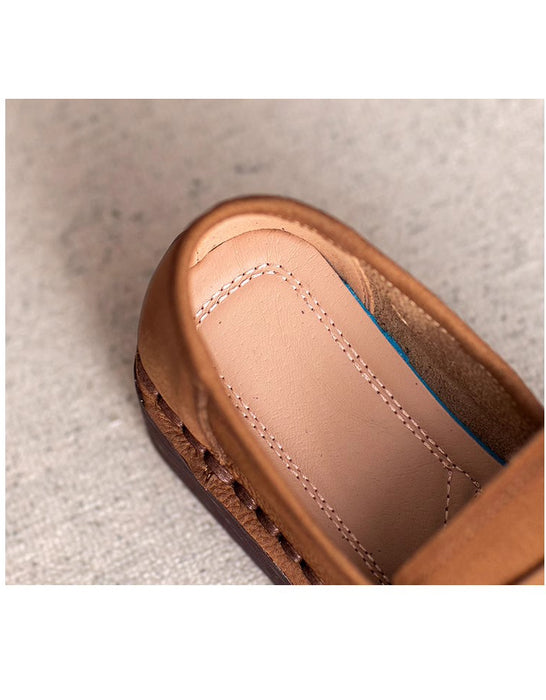 Handmade Leather Woven Soft Sole Loafers