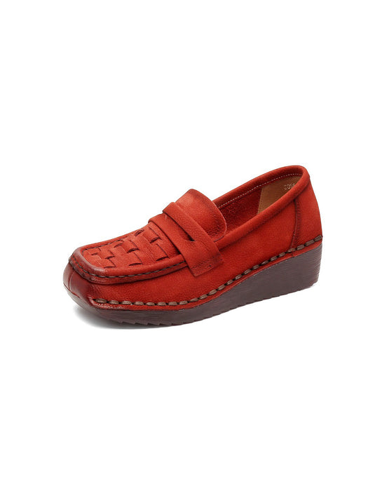 Handmade Leather Woven Soft Sole Loafers