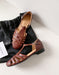 Handmade Leather Woven T-strap Close Toe Sandals May Shoes Collection 2026 96.00