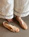 Handmade Leather Woven T-strap Close Toe Sandals May Shoes Collection 2026 96.00