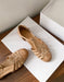 Handmade Leather Woven T-strap Close Toe Sandals May Shoes Collection 2026 96.00