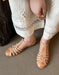 Handmade Leather Woven T-strap Close Toe Sandals May Shoes Collection 2026 96.00