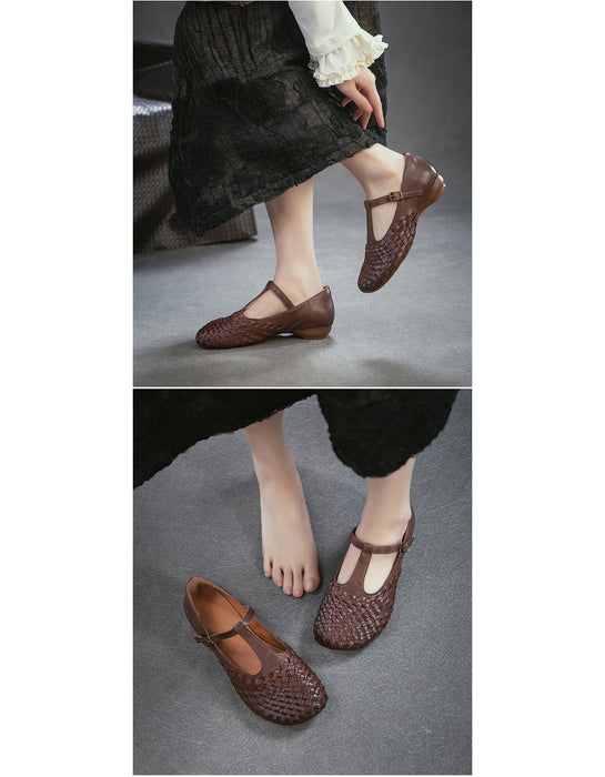 Leather Flower Front Open Toe Wedge Slippers March shoes collection 2026 95.00