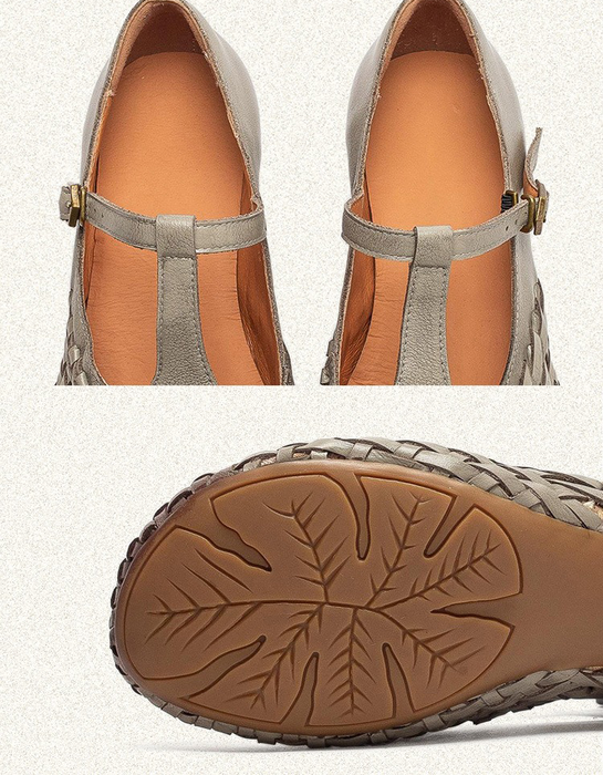 Leather Flower Front Open Toe Wedge Slippers March shoes collection 2026 95.00