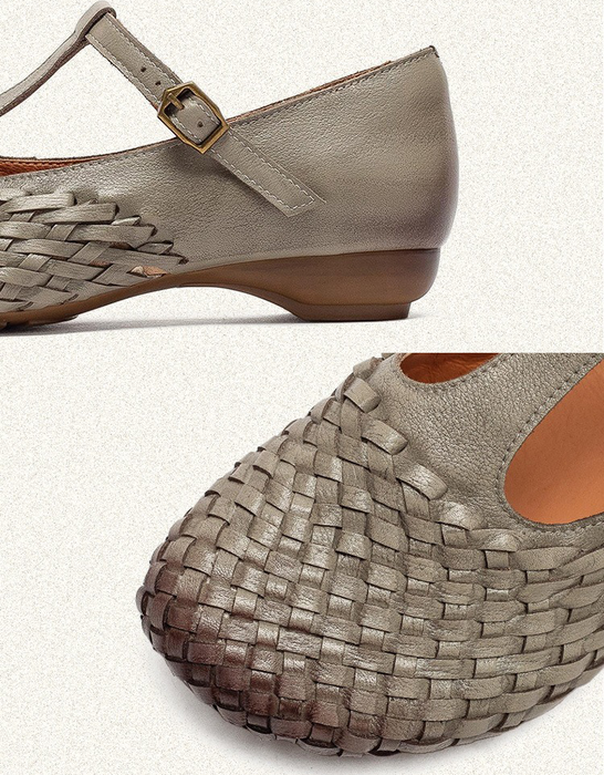 Leather Flower Front Open Toe Wedge Slippers March shoes collection 2026 95.00
