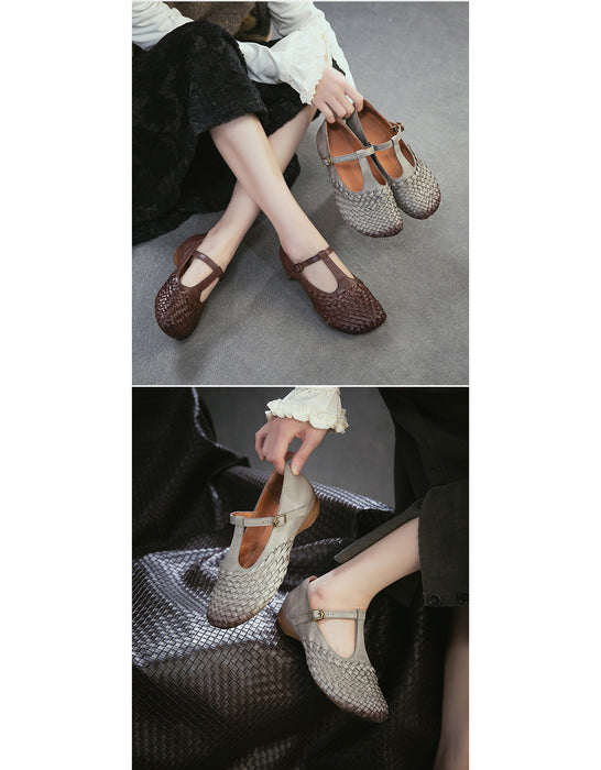 Leather Flower Front Open Toe Wedge Slippers March shoes collection 2026 95.00