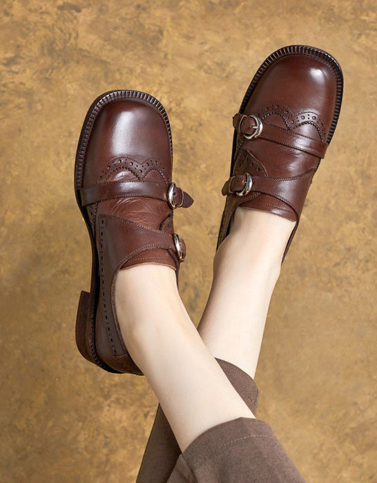 Handmade Monk Strap Brogue Style Oxford Shoes