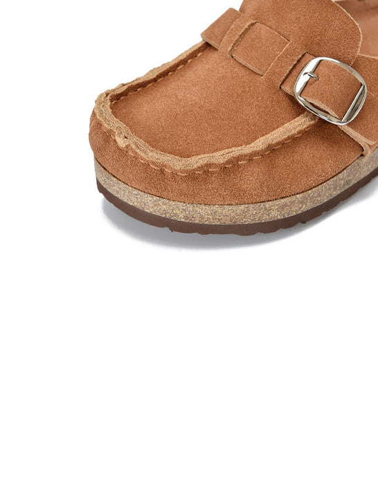 Chaussures plates confortables à bride arrière rétro pour femmes 