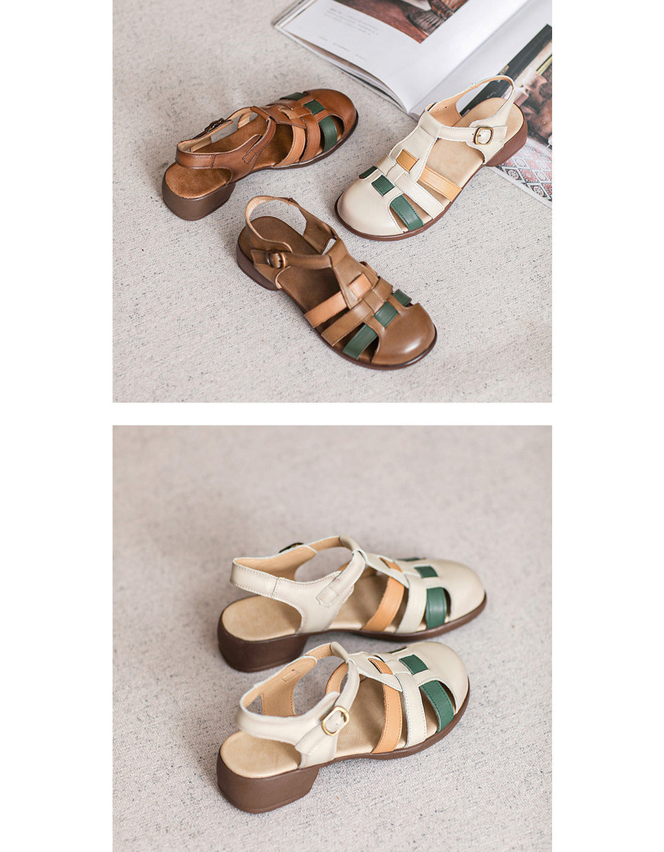 Retro T-strap Fishtrap Sandals