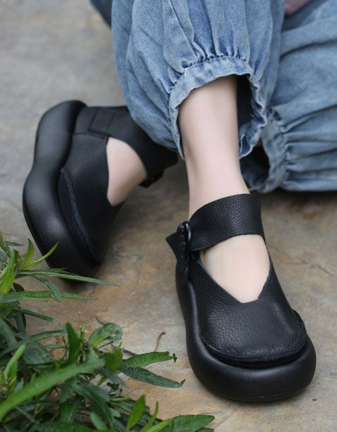 Botines de cuero hechos a mano retro con costuras para otoño e invierno | Zapatos de regalo