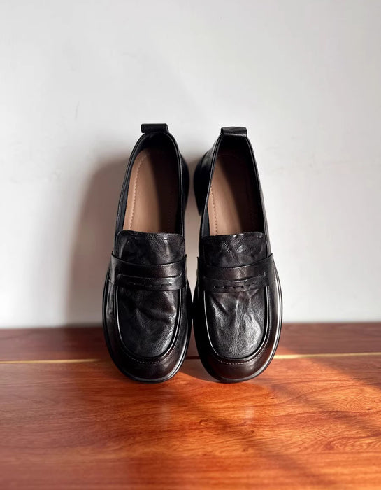 Chaussures compensées rétro faites à la main pour femmes