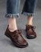 Handmade Retro Leather Stitch Soft Leather Flat Shoes Brown Jan Shoe Collection 2026 88.00