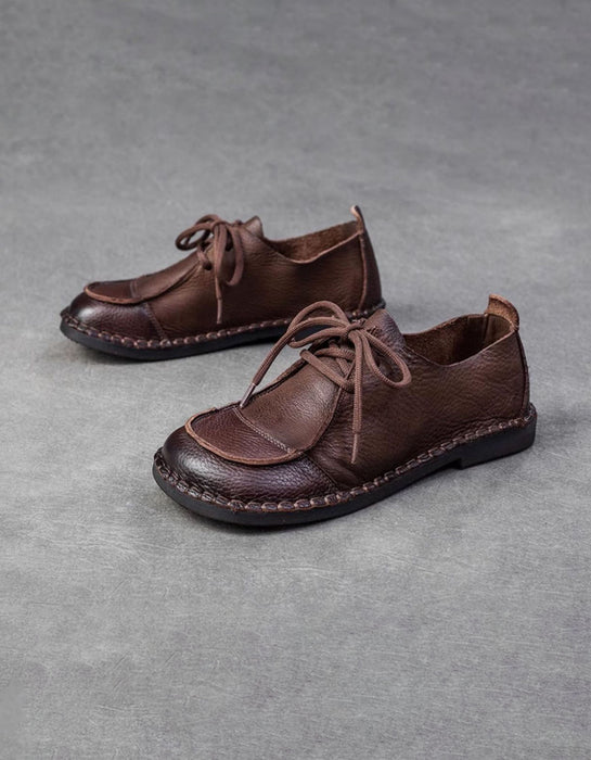 Handmade Retro Leather Stitch Soft Leather Flat Shoes Obiono Jan Shoe Collection 2026 88.00