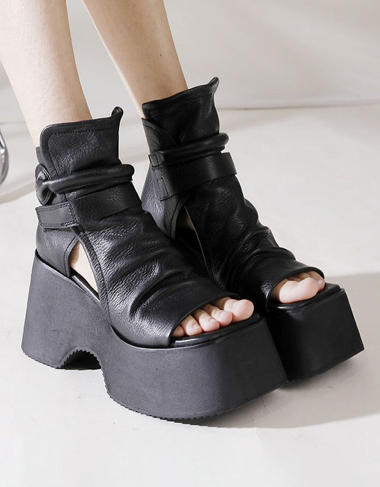 Handmade Retro Open Toe Platform Sandals May Shoes Collection 2023 175.00