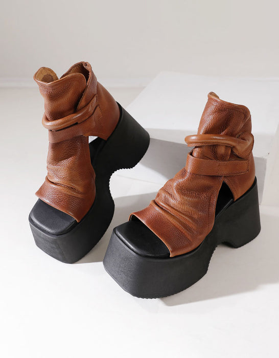 Handmade Retro Open Toe Platform Sandals May Shoes Collection 2023 175.00