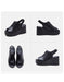 Handmade Retro Summer Black Wedge Slippers Slingback March Shoe Collection 2026 98.00