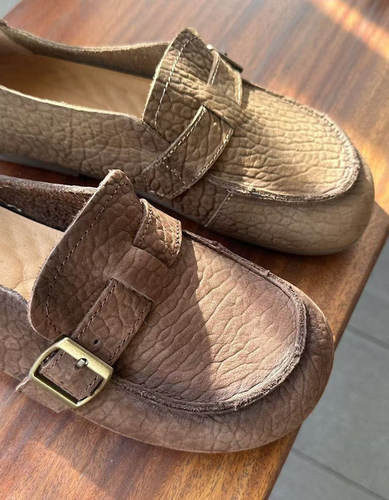 Women's Handmade Soft Leather Comfortable Flat Shoes Loafers, Obiono Sep Shoes Collection 2026, 81.81