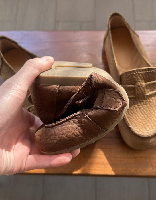 Women's Handmade Soft Leather Comfortable Flat Shoes Loafers, Obiono Sep Shoes Collection 2026, 81.81