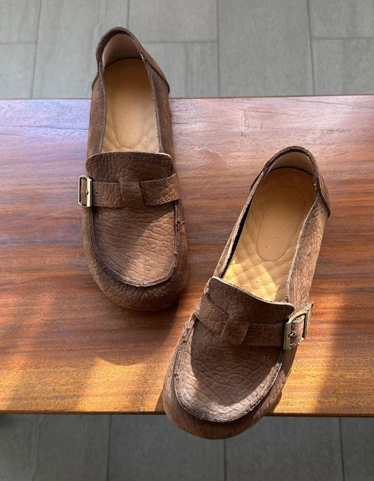 Women's Handmade Soft Leather Comfortable Flat Shoes Loafers, Obiono Sep Shoes Collection 2026, 81.81