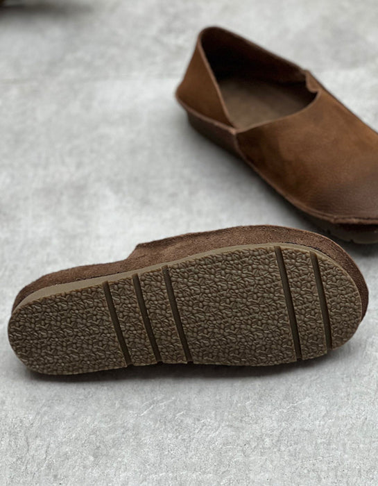 Handmade Soft Leather Retro Flat Shoes