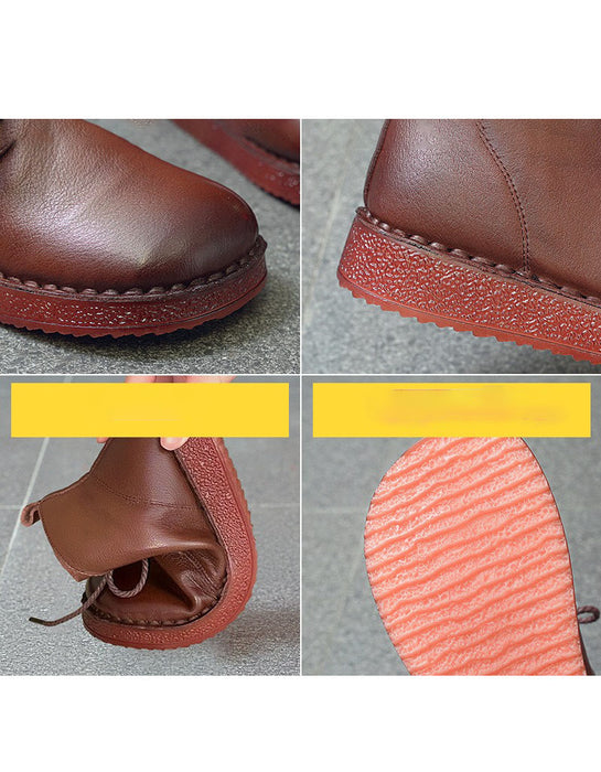 Chaussures d'hiver rétro en cuir pour femmes | Chaussures cadeaux