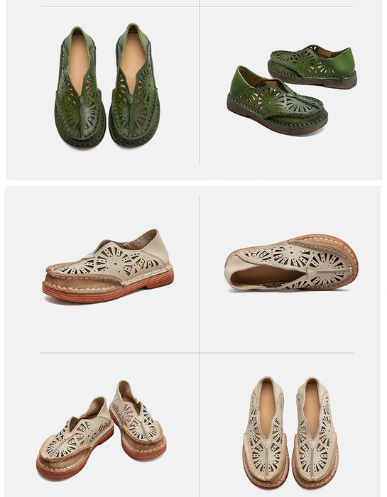 Handmade Soft Soles Summer Hollow Wide Toe Box Flats May Shoes Collection 2026 85.00