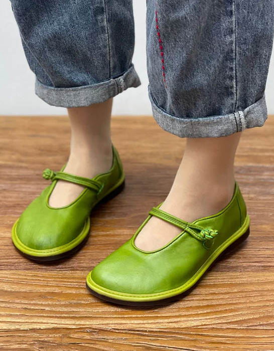 Handmade Soft Soles Wide Toe Box Retro Flat Shoes
