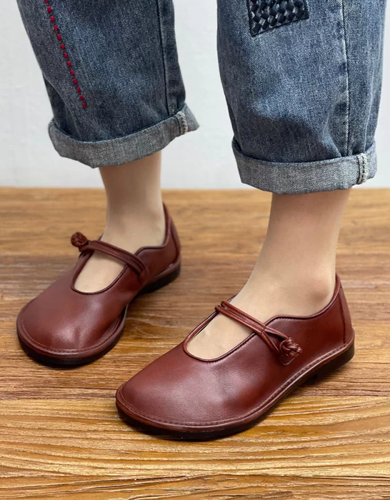Handmade Soft Soles Wide Toe Box Retro Flat Shoes