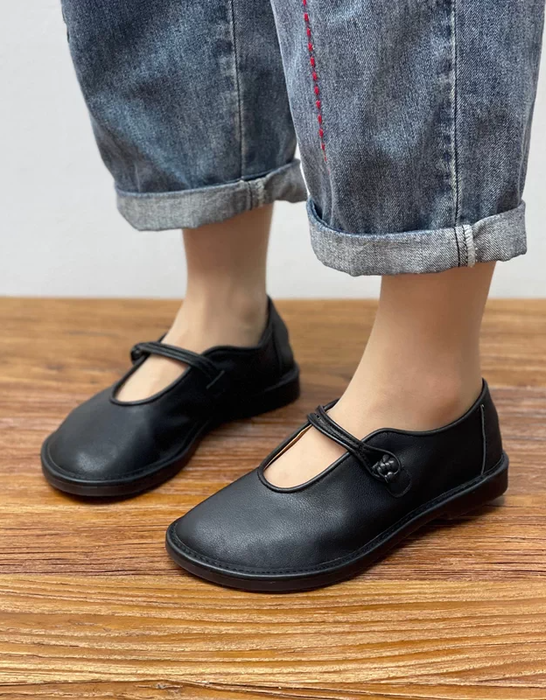 Handmade Soft Soles Wide Toe Box Retro Flat Shoes