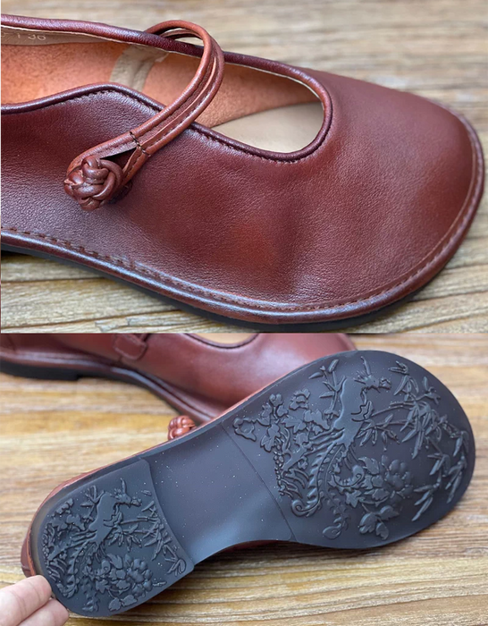 Handmade Soft Soles Wide Toe Box Retro Flat Shoes