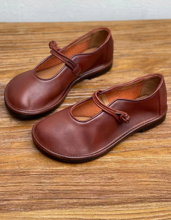 Handmade Soft Soles Wide Toe Box Retro Flat Shoes