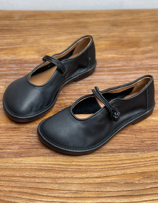 Handmade Soft Soles Wide Toe Box Retro Flat Shoes