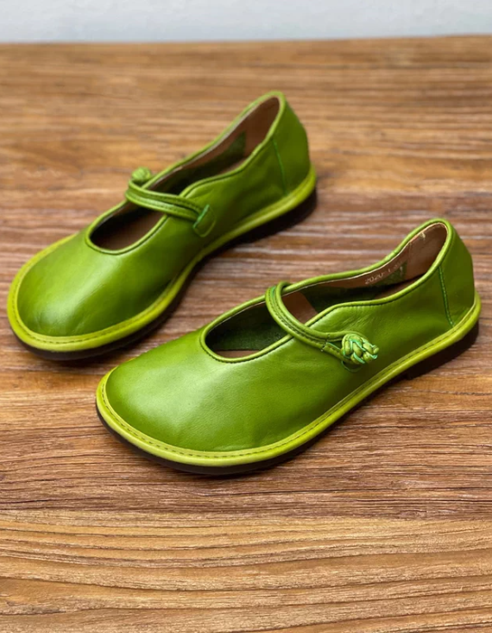 Handmade Soft Soles Wide Toe Box Retro Flat Shoes