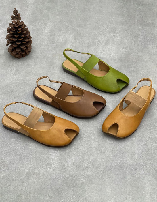 Handmade Square Toe Soft Sole Flat Sandals Slingback Obiono June Shoes Collection 2026 87.00