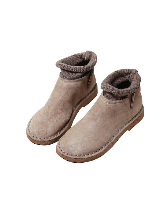 Handmade Suede Winter Short Retro Boots