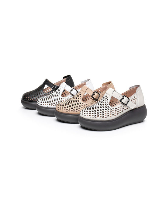 Handmade Summer Hollow T-strap Wedge Sandals Obiono May Shoes Collection 2026 80.50