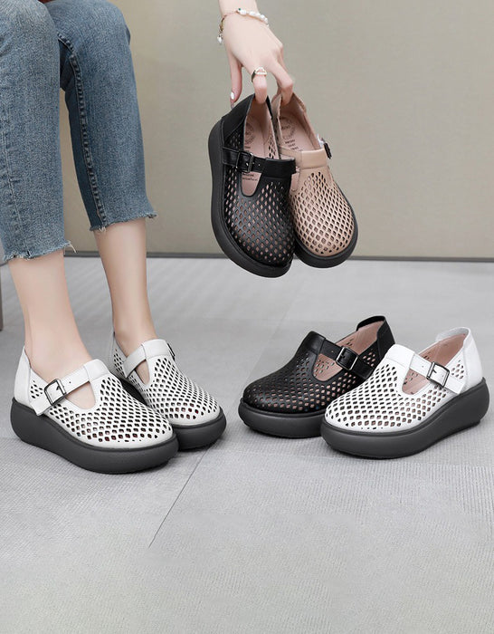 Handmade Summer Hollow T-strap Wedge Sandals Obiono May Shoes Collection 2026 80.50
