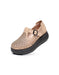 Handmade Summer Hollow T-strap Wedge Sandals Apricot Obiono May Shoes Collection 2026 80.50