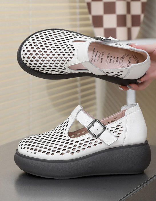 Handmade Summer Hollow T-strap Wedge Sandals Obiono May Shoes Collection 2026 80.50