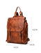 Handmade Tanned Large Capacity Leather Backpack for Men in Brown